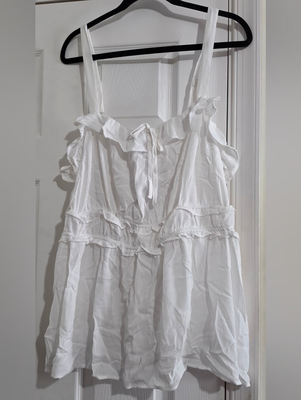 Torrid White Ruffle Tie-Front Camisole